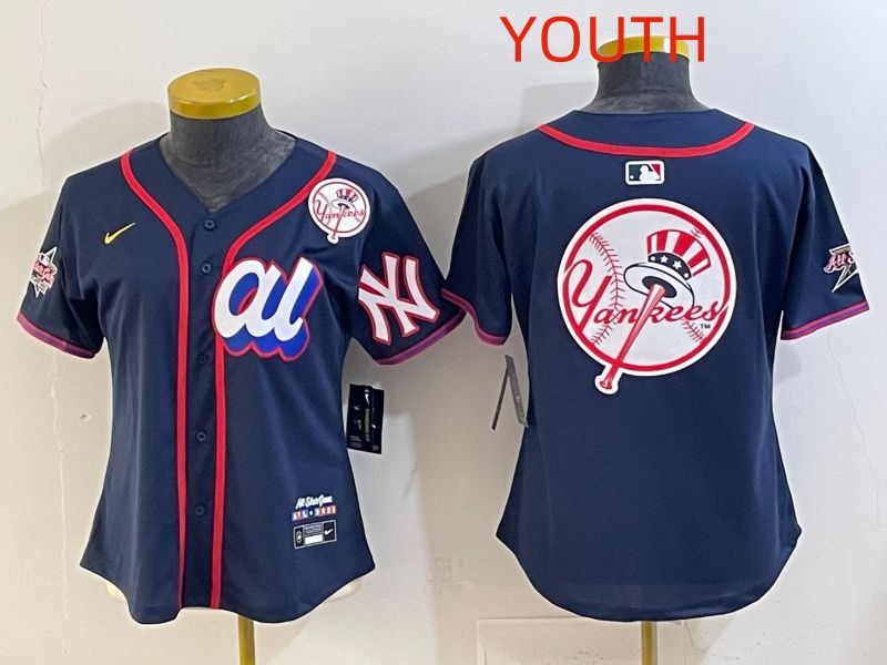 Youth 2025 New York Yankees Blank Drak Blue All star Nike MLB Jersey style 017->youth mlb jersey->Youth Jersey